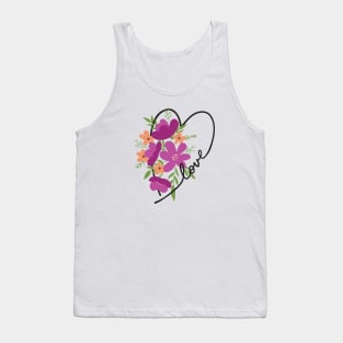 Floral Heart Love Letters for Flower Lovers Tank Top